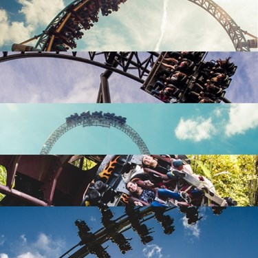 Vertical Collage Of Rollercoasters