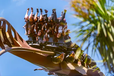 Guests upside down on Nemesis Inferno