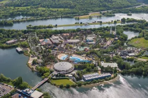 Aerial view of Thorpe Park