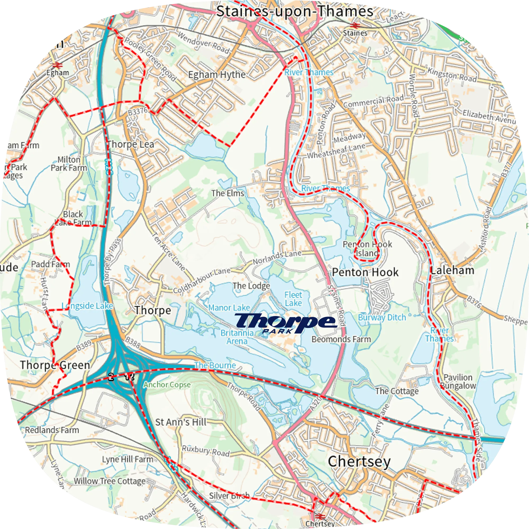 Thorpe Park Local Resident Map