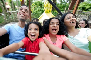 Mr Monkeys Banana Ride Thorpe Park Family Laughing