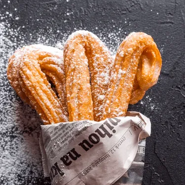 Churros Waffles and Coffee