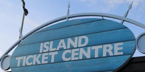 Island Ticket Centre Sign
