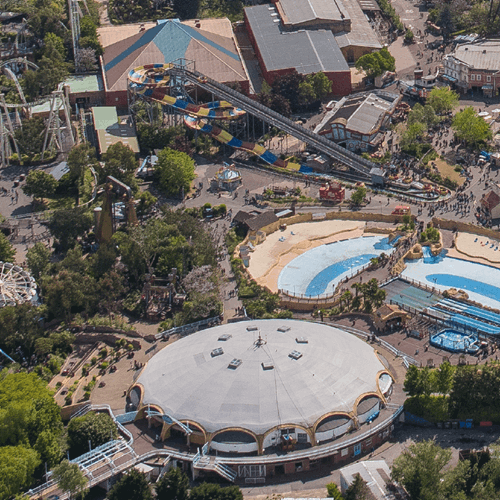Aerial Shot Of The Theme Park