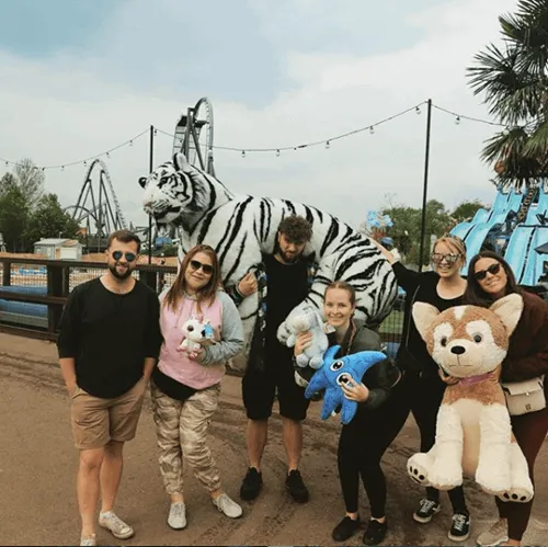 Guests With A Stuffed Toy Tiger