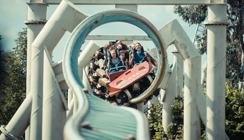 Colossus Barrel Roll Roller Coaster