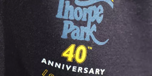 Thorpe Park 40th Anniversary T-Shirt Closeup