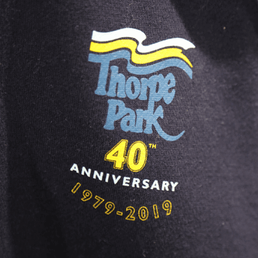Thorpe Park 40th Anniversary T-Shirt Closeup