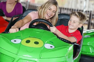 King Pigs Wild Hogs Dodgems Closeup of Guests