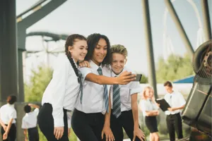 Students Taking A Selfie In Front Of The Swarm