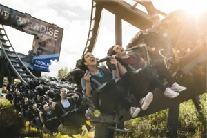 The Swarm Rollercoaster Billboard Near Miss Closeup