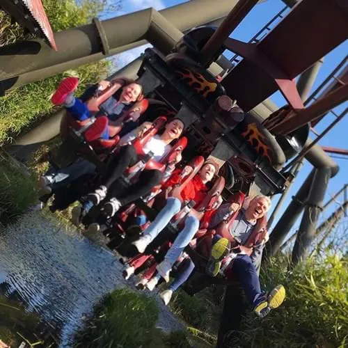 Nemesis Inferno rollercoaster going through the loop