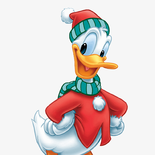 Disney's Donald Duck In a Christmas Outfit