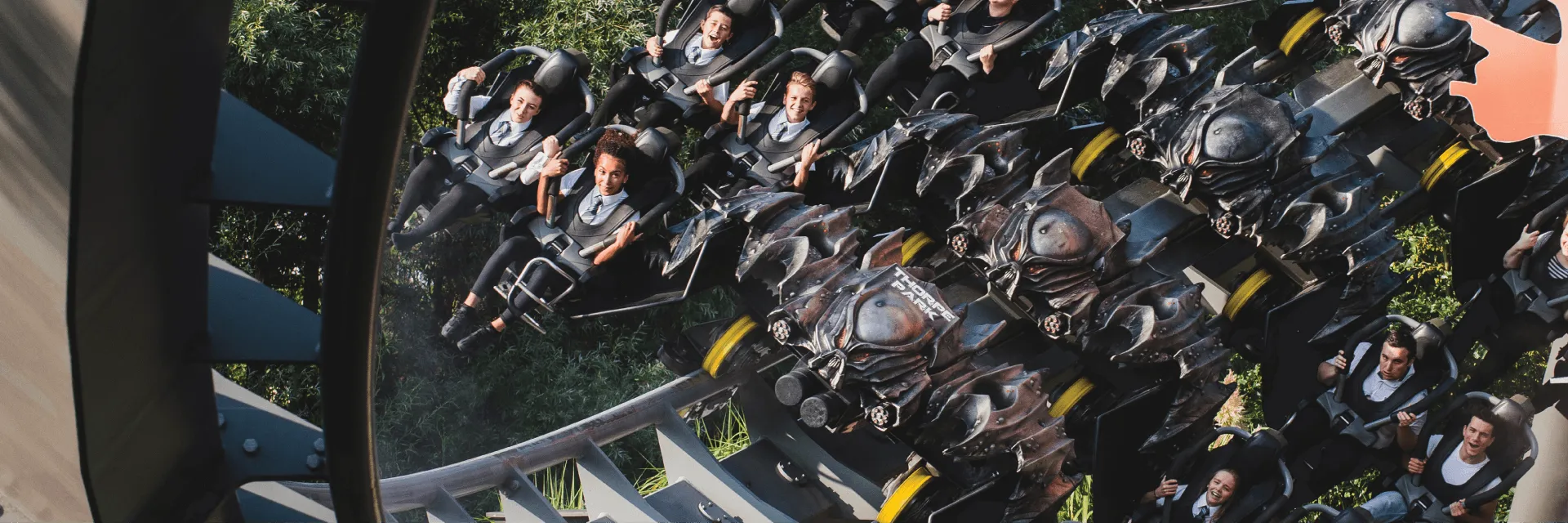 Students On The Swarm Rollercoaster