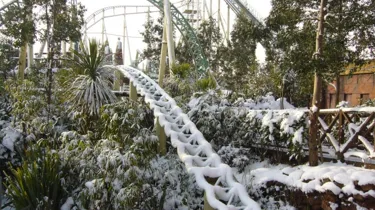 Colossus Rollercoaster Covered In Snow
