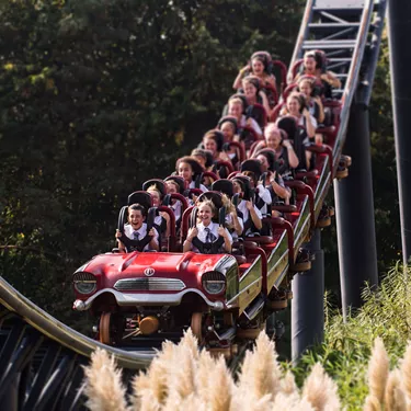 Students On Stealth Rollercoaster Coming Down The Drop
