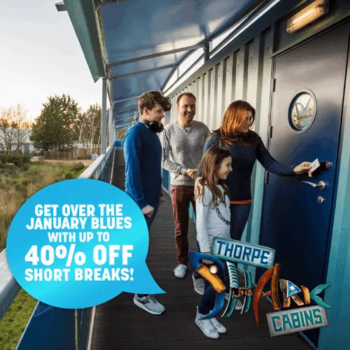 Up To 40% off Breaks at the Thorpe Shark Cabins