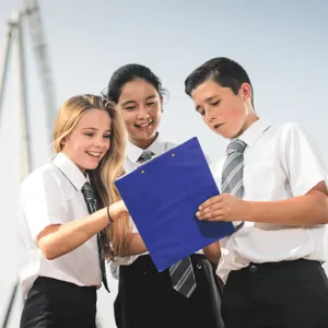 Primary School Students With A Clipboard