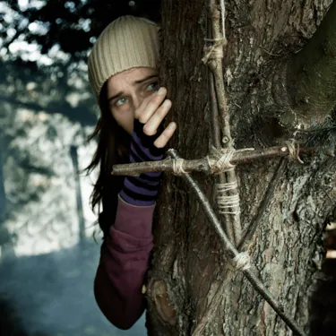 Blair Witch Halloween Horror Maze Guest Closeup