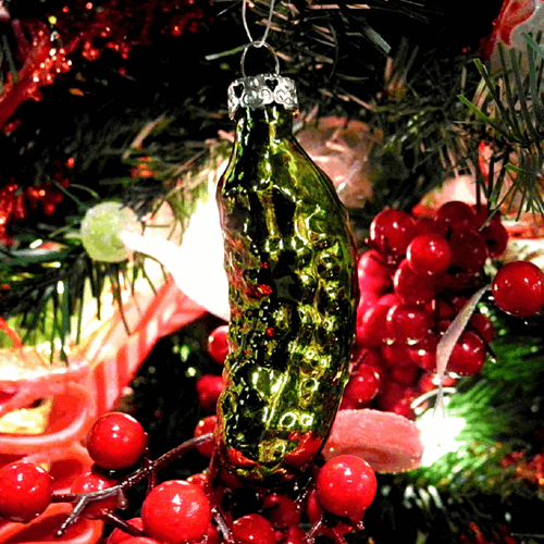 A Pickle Shaped Christmas Decoration