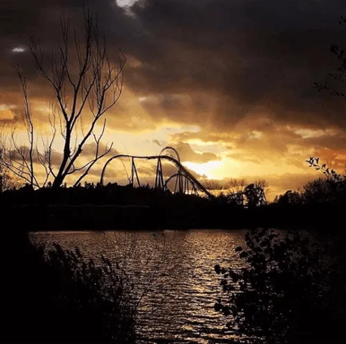 Theme Park Skyline In The Evening