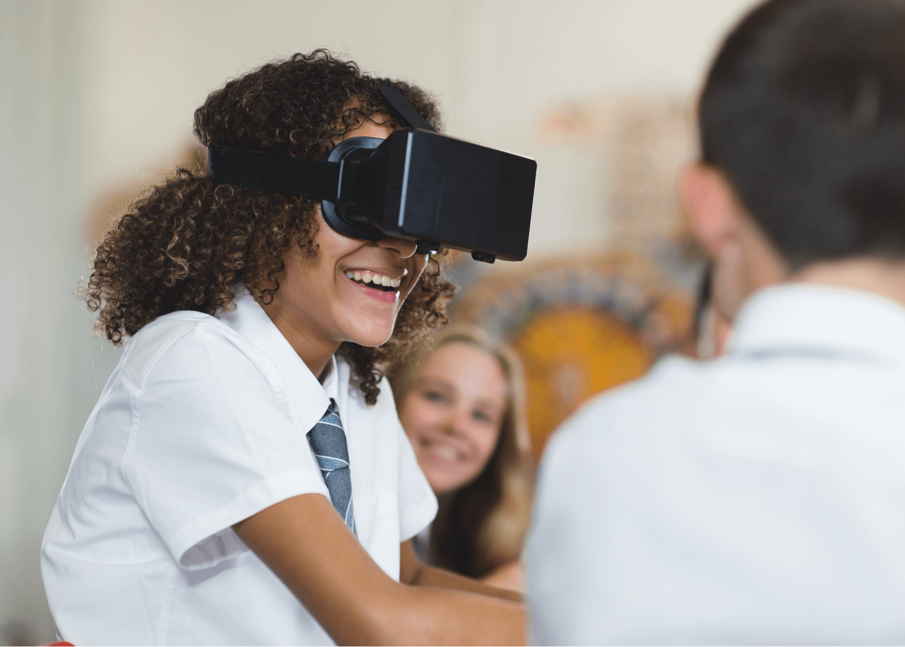 Student Wearing A VR Headset