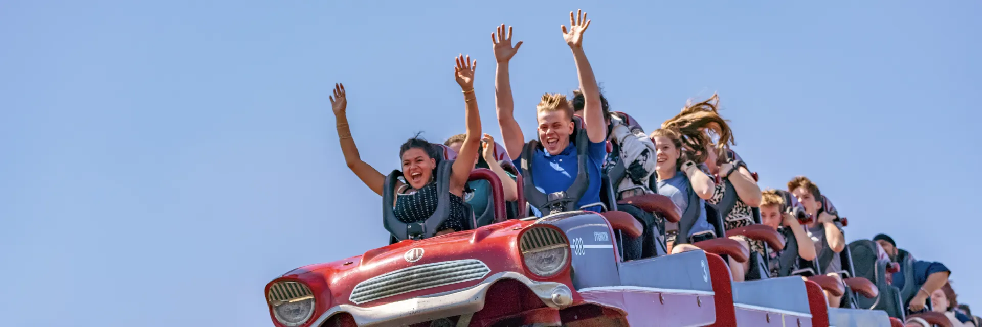 Thrill seekers riding Stealth